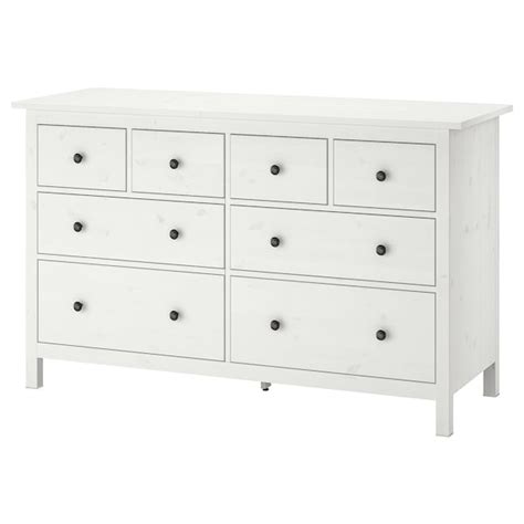 HEMNES Cassettiera con 8 cassetti, mordente bianco, 160x96 